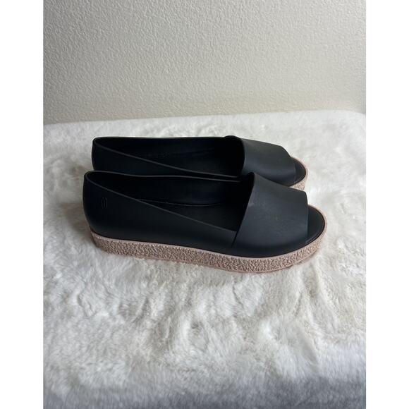 Melissa Puzzle Rubber Flats Shoes Womens 8 Black Multicolor - Picture 2 of 6